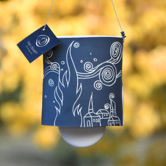 Starry Night Sgraffito Wind Chime Bell