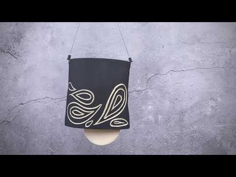 Abstract Butterfly Sgraffito Wind Chime